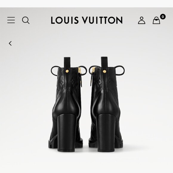 Rare & Auth Louis Vuitton Star Trail Ankle Boots Leather Black On Black Monogram - Picture 5 of 5
